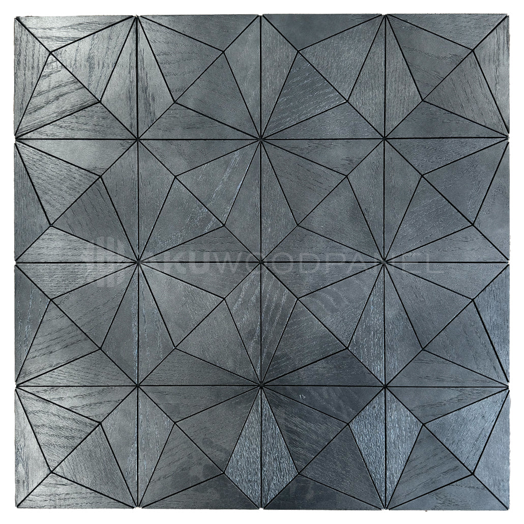 Decorative Wall Panel | Nolan - Black | 60x60cm | American walnut | Handcrafted | 3D panel