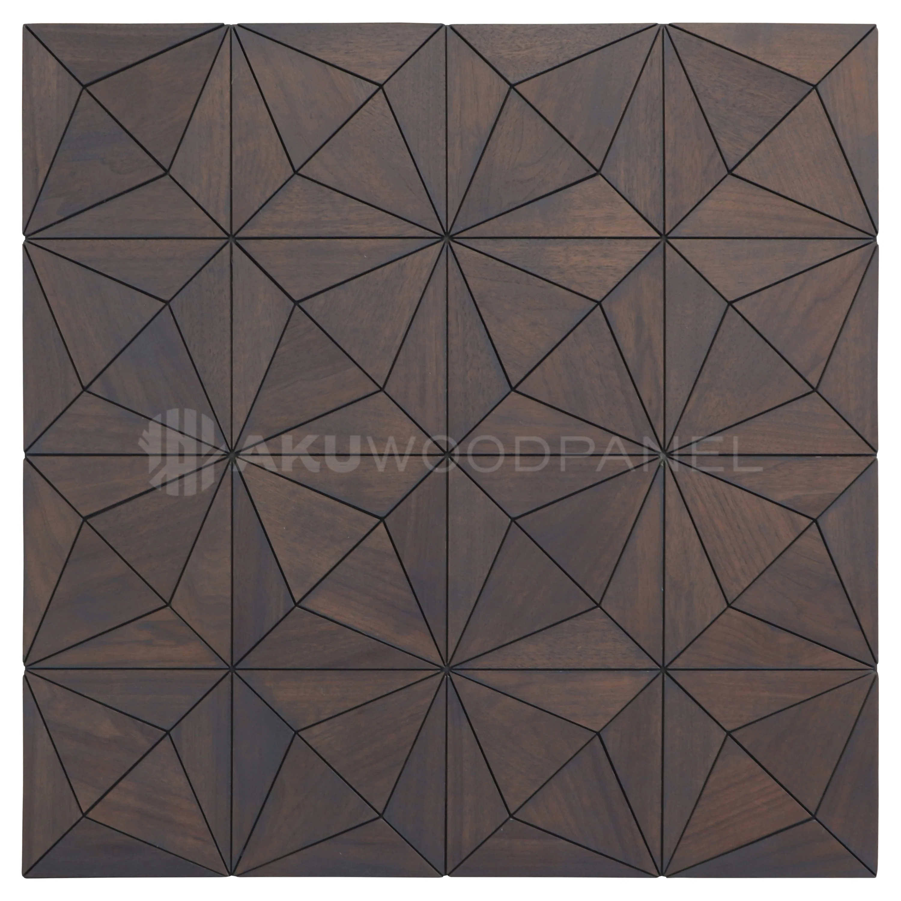 Decorative Wall Panel | Nolan - Rose Black | 60x60cm | American walnut | Handcrafted | 3D panel