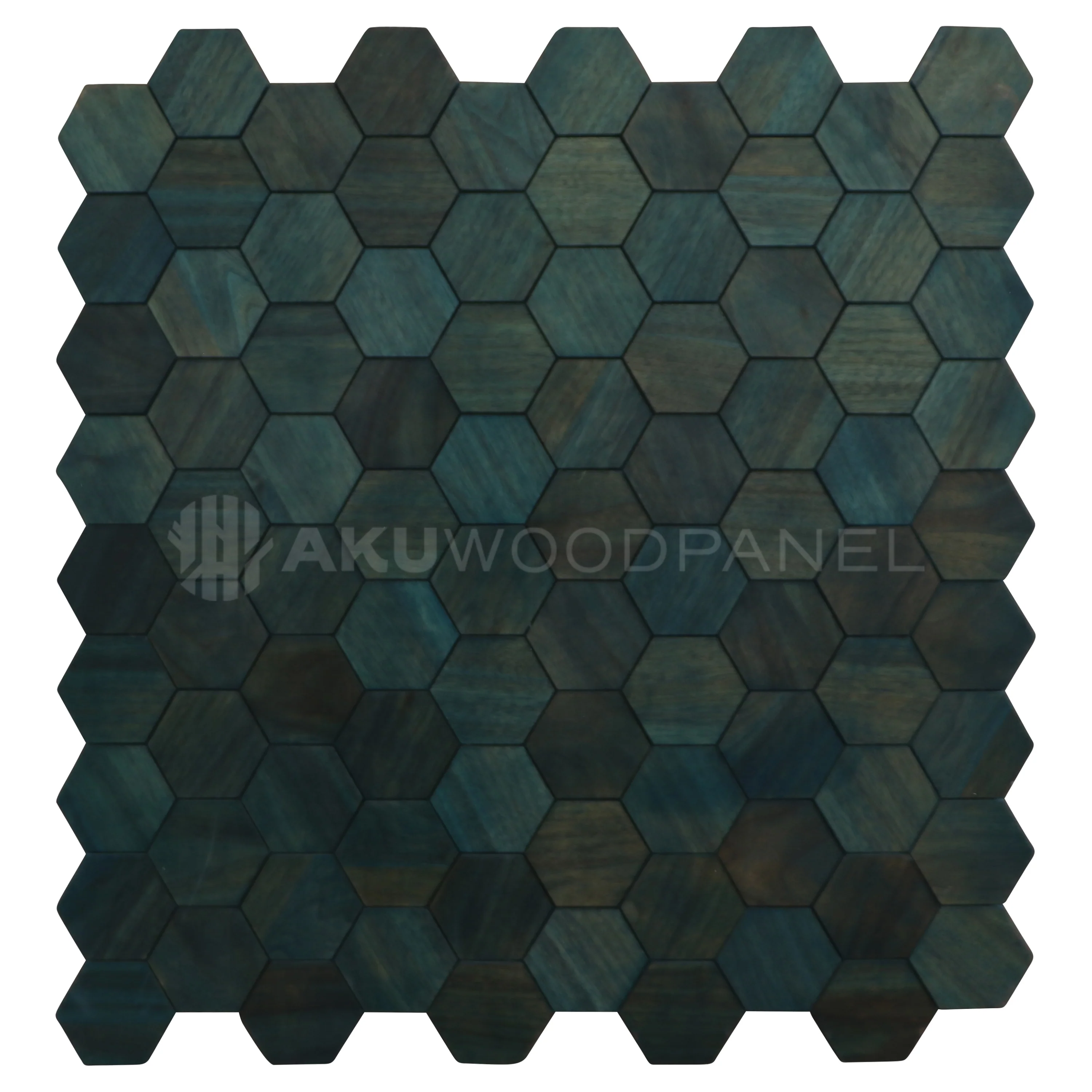 Decorative Wall Panel | Snowdrop - Cadet Blue | 60x60cm | American walnut | Handcrafted | 3D panel