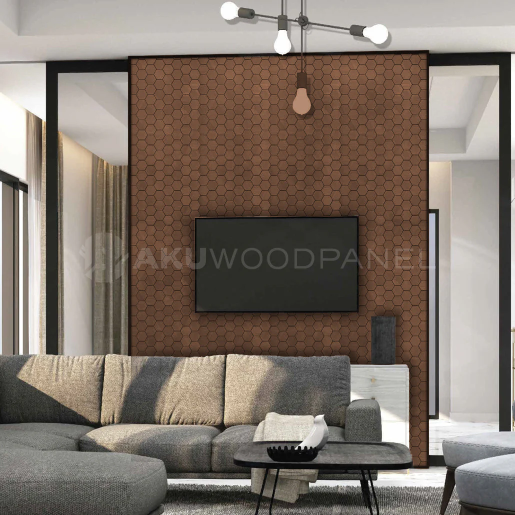 Decorative Wall Panel | Snowdrop - Rose Black | 60x60cm | American walnut | Handcrafted | 3D panel - Image 2