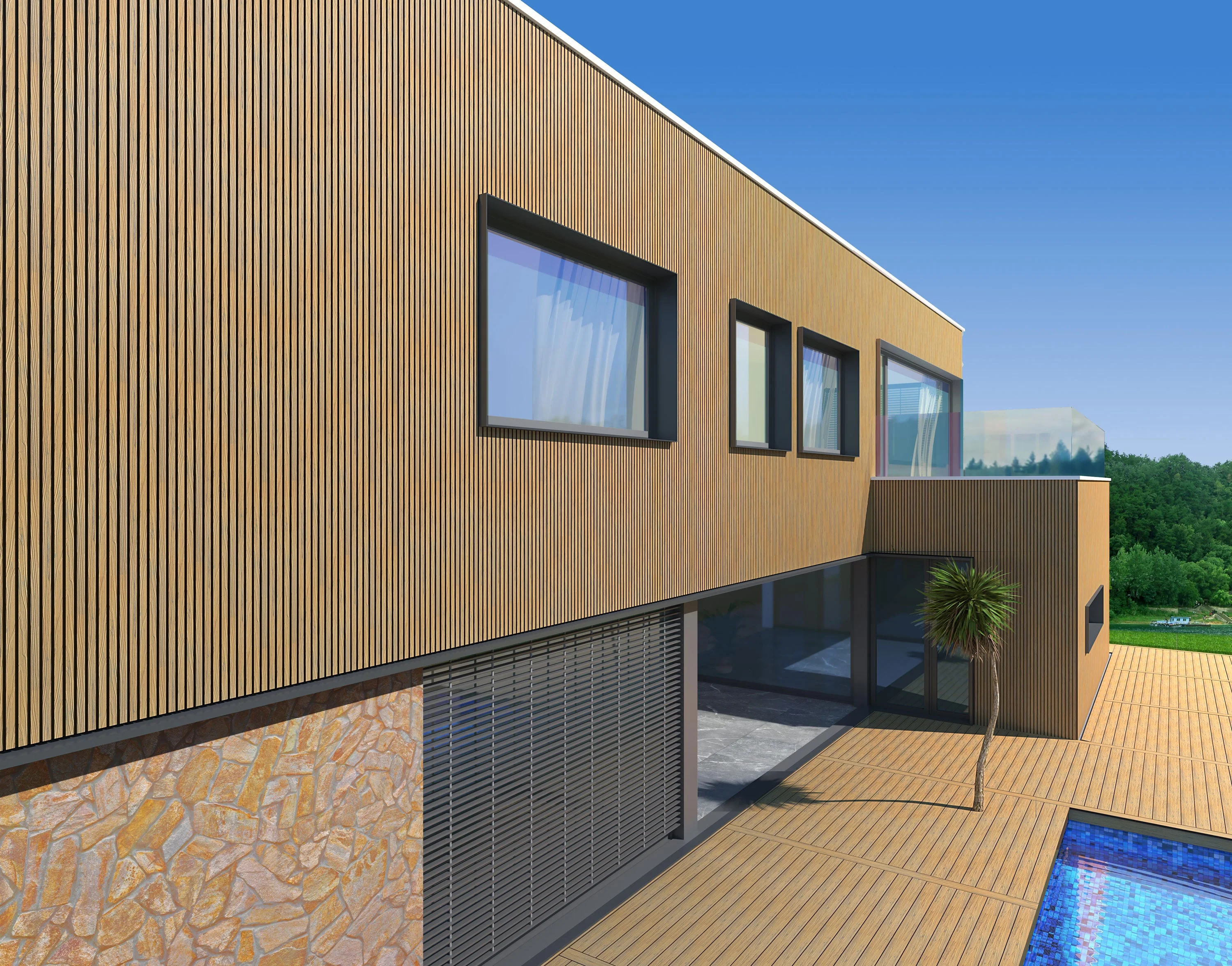 Exterior Wall Cladding Panel Birch 290CM | Garden | 3D Wood Grain - Image 7