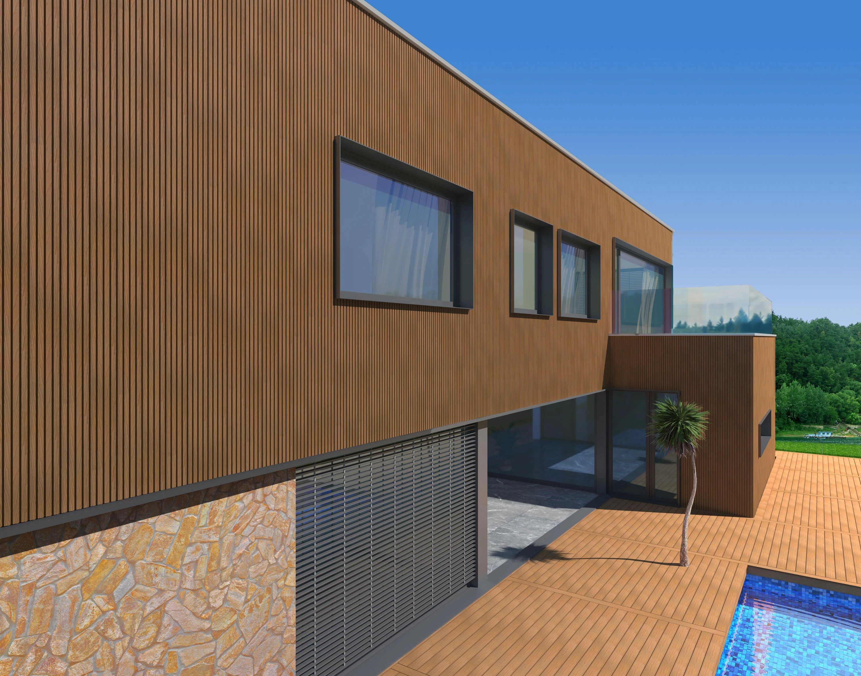 Exterior Wall Cladding Panel Oak 290CM | Garden | 3D Wood Grain - Image 6