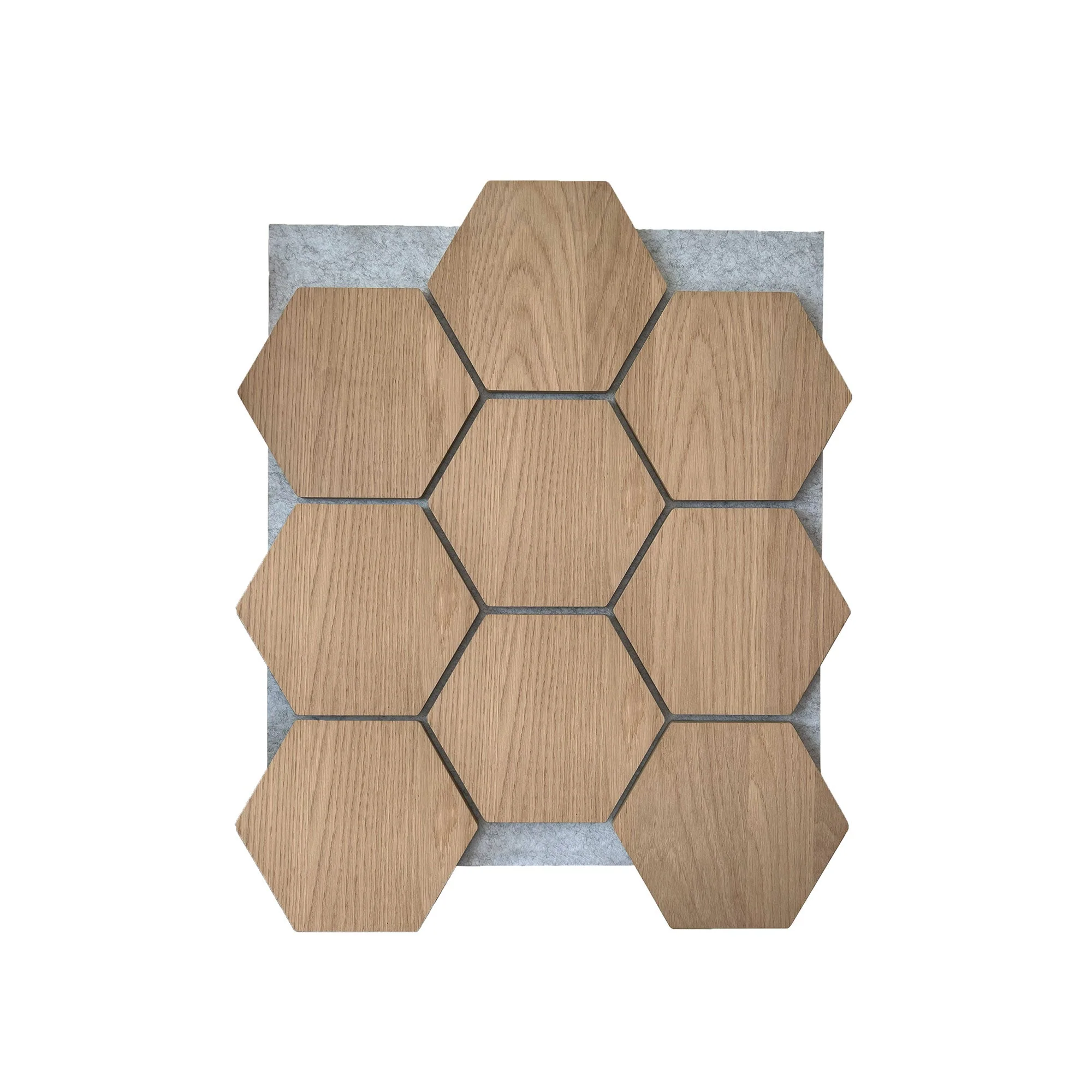 Hexagon Panel Natural Oak with Grey Felt 81 cm | Acoustic | Wall Decor - Image 2