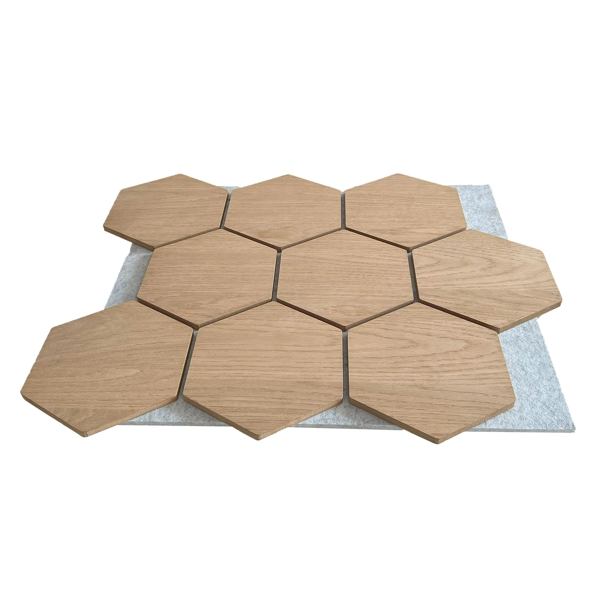 Hexagon Panel Natural Oak with Grey Felt 81 cm | Acoustic | Wall Decor - Image 3