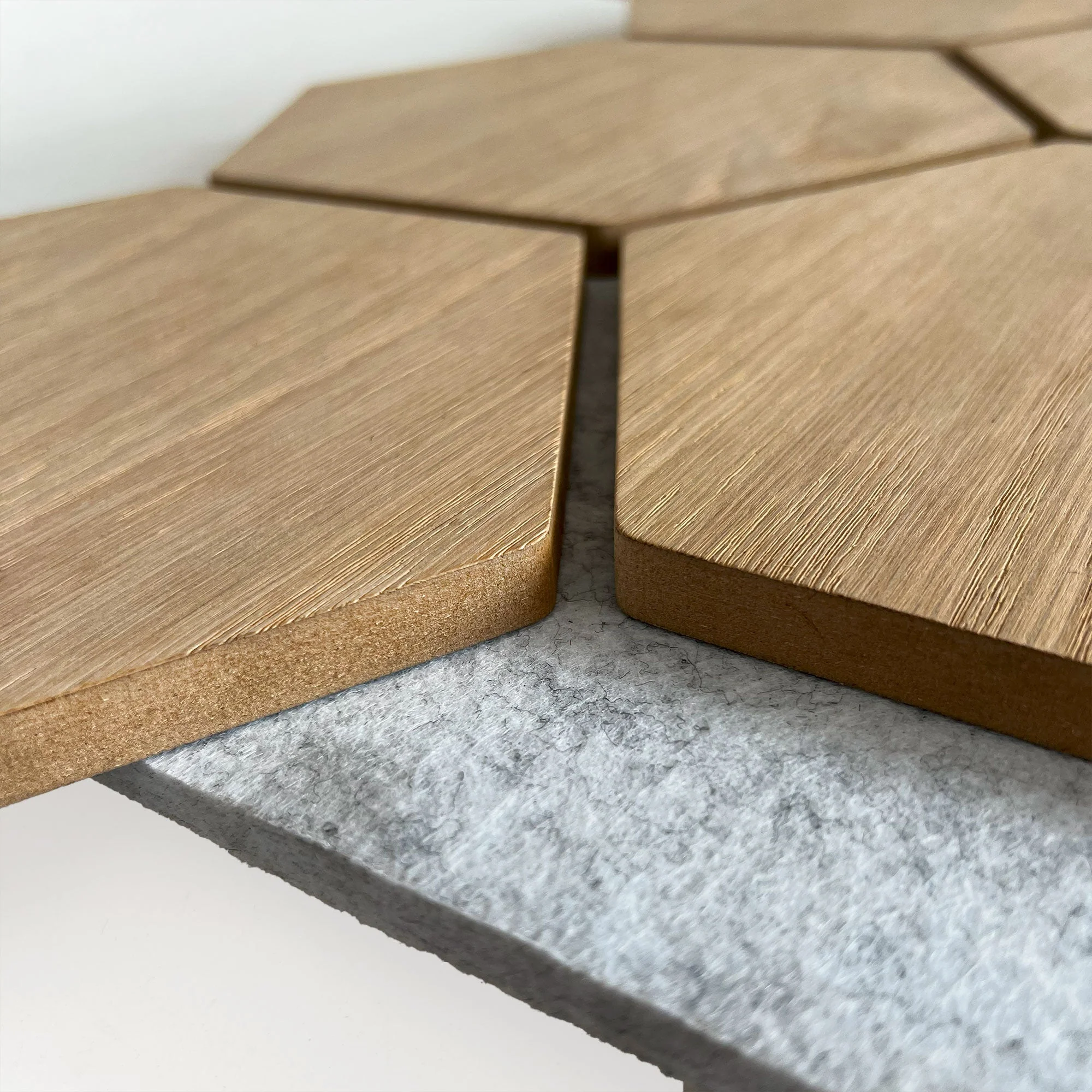 Hexagon Panel Natural Oak with Grey Felt 81 cm | Acoustic | Wall Decor - Image 5