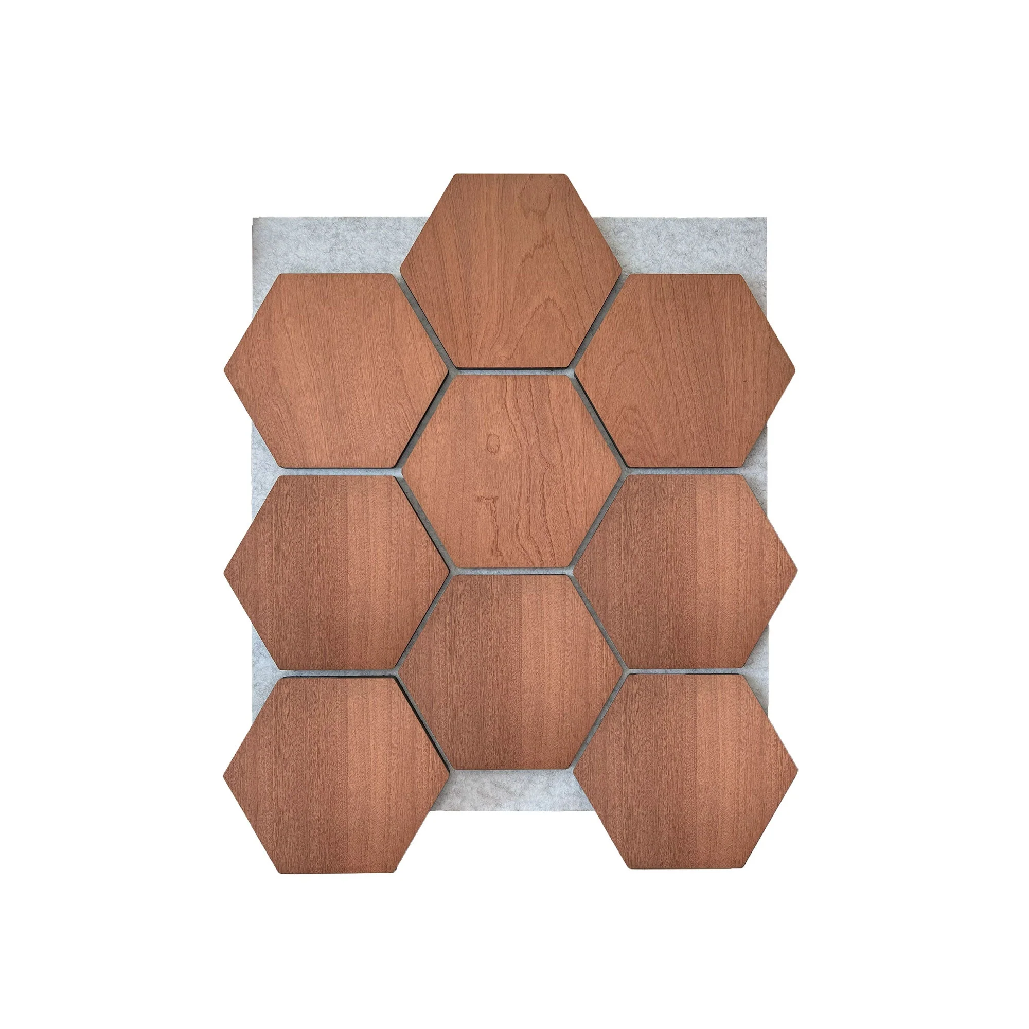Hexagon Panel Smoked Oak with Grey Felt 81 cm | Acoustic | Wall Decor - Image 2