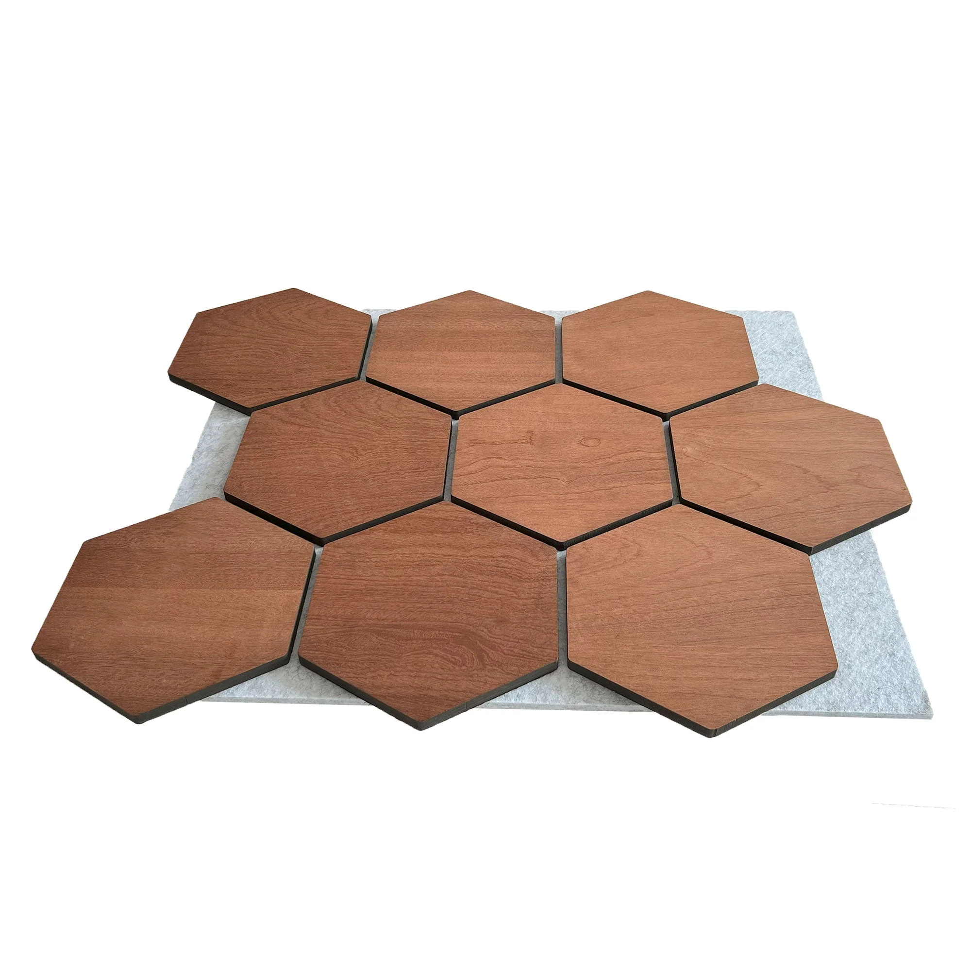 Hexagon Panel Smoked Oak with Grey Felt 81 cm | Acoustic | Wall Decor - Image 3