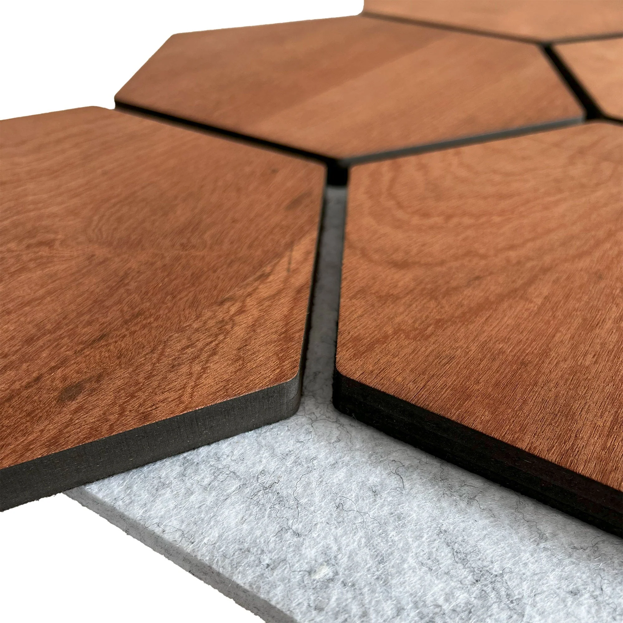 Hexagon Panel Smoked Oak with Grey Felt 81 cm | Acoustic | Wall Decor - Image 5