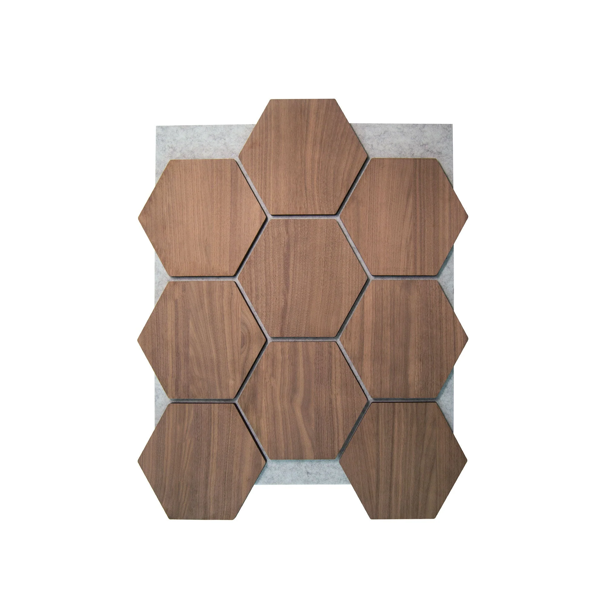Hexagon Panel Walnut with Grey Felt 81 cm | Acoustic | Wall Decor - Image 2