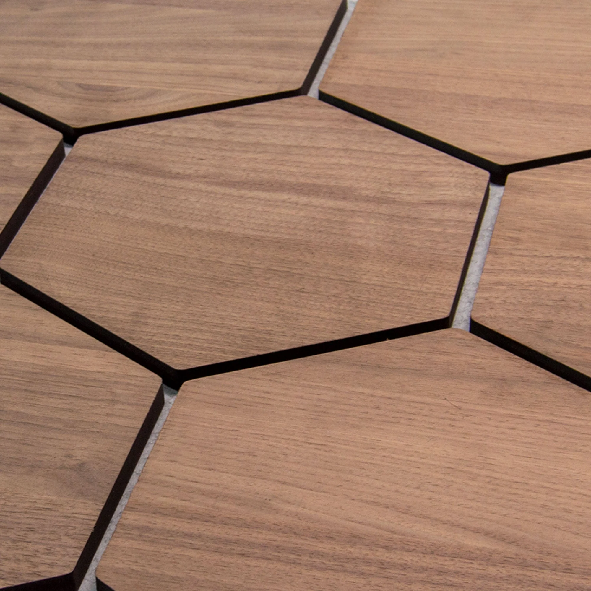 Hexagon Panel Walnut with Grey Felt 81 cm | Acoustic | Wall Decor - Image 4