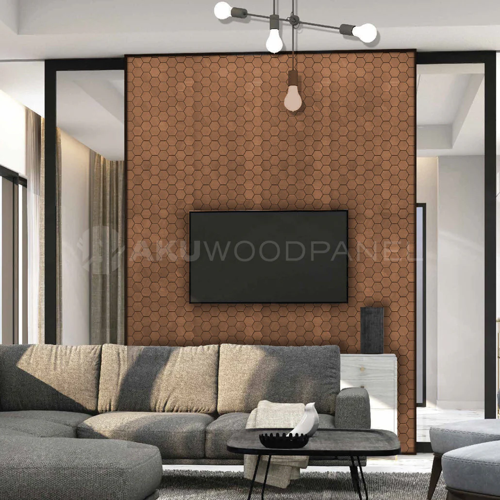 Sample - Decorative Wall Panel | Snowdrop - Smoked Brown | American walnut | Handcrafted | 3D panel - Image 2